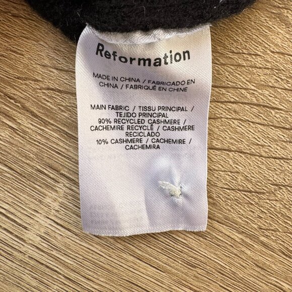 Reformation Fantino Cashmere Collared Cardigan Button Down Black Small - Picture 7 of 14